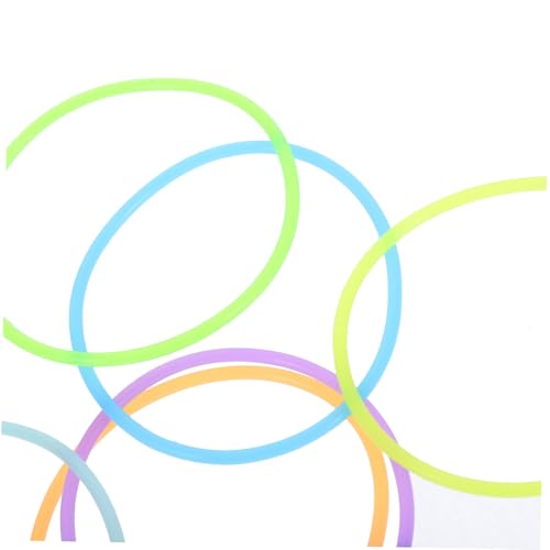 ERINGOGO 100 Stück Dünne Wasserdichte Silikon haarbänder mit Leuchteffekt Elastische The dark Armbänder für Damen und Mädchen Sichere Frisurbindung für Party und Alltag von ERINGOGO