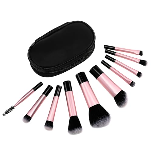 ERINGOGO 10Stücke Teiliges Make Up Pinsel Mini Pinsel für Lidschatten und Highlighter Aufbewahrungstasche Unterwegs und Bequem zu Lagern von ERINGOGO