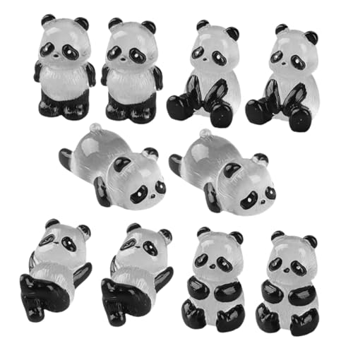 ERINGOGO 10stücke Leuchtende Figuren Resin Dekorative Panda Statuen Für Miniaturgärten Und Landschaften Für Heimdekoration Und Kreative Projekte von ERINGOGO
