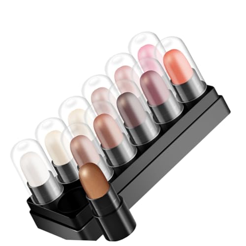 ERINGOGO 12 Stück Teiliges Lidschatten Stift Wasserfester Cremiger Highlighter Stick mit Drehbarem Design Sanfte Farbabgabe und Langanhaltendem Make Up für Strahlende Augen Einfach von ERINGOGO