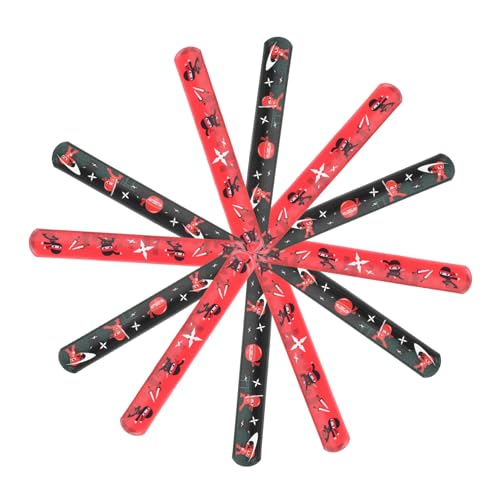 ERINGOGO 12 Stück Teiliges Ninja Slap Armband aus Robustem Farbecht und Elastisch Leicht Tragbar für Kindergeburtstage und Partytüten Kreative Partygeschenke für Jungen und Mädchen von ERINGOGO