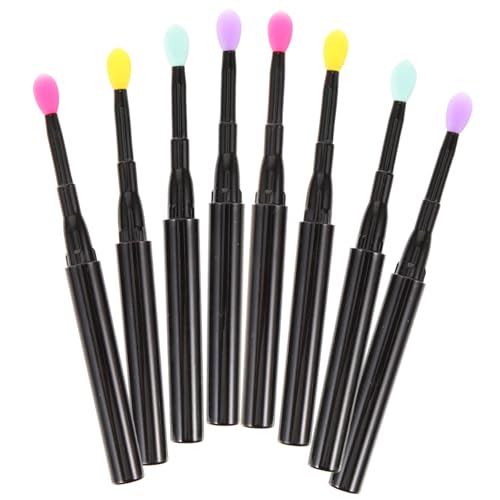 ERINGOGO 12 Stück Teiliges Silikon Lippenpinsel mit Abdeckung Weiche Hautfreundliche Applikatoren für Lipgloss und Lidschatten Handliche für Präzises Makeup für Damen und Partner von ERINGOGO