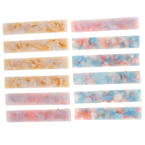 ERINGOGO 12 Stück Teiliges Vintage Haarklammern aus Acetat Langlebige Rutschfeste Lange Haarspangen in Gelb Himmelblau und Helllila Styling Accessoires für Frauen und Mädchen bei Alltag von ERINGOGO