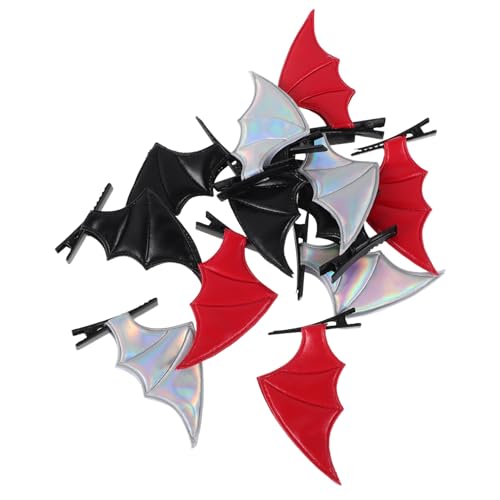 ERINGOGO 12stücke Teiliges Haarspangen Mit Teufelsflügeln Aus Pu-leder Stilvolle Haarschmuck-accessoires Für Partys Cosplay Und Alltag Für Frauen Geeignet von ERINGOGO