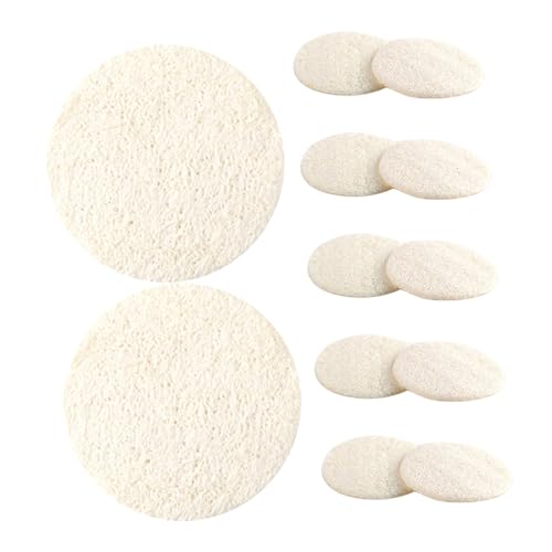 ERINGOGO 12stücke Natürlicher Luffaschwamm Für Sanftes Gesichtspeeling Wiederverwendbare Peeling-pads Zur Tiefenreinigung Und Ölentfernung Kompaktes Gesichtswasch-tool Für Männer Und Frauen von ERINGOGO