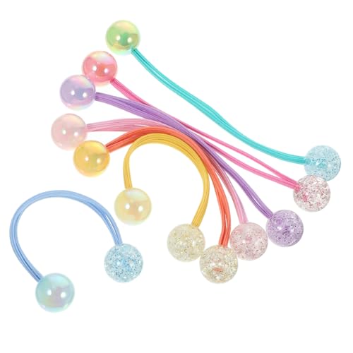 ERINGOGO 14 Stck Teiliges Haargummi mit Bunten Kugeln Elastische Haarbänder für Mädchen Geeignet für Dickes und Dünnes Haar Süße Ponytail Halter für Alltag Geburtstag und Festtagsstyling von ERINGOGO