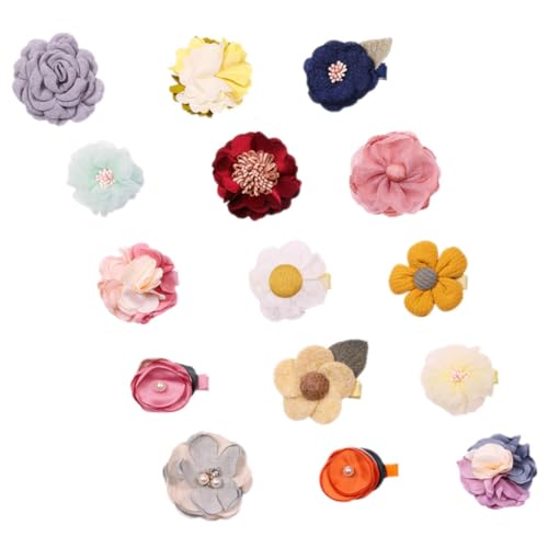 ERINGOGO 15stücke Haarblumen Blumenclips Für Mädchen Frauen Sommer Blume Haarschmuck Blumenhaarclip Haarclip Zubehör Barrettes Haarspangen Floral Accessoires von ERINGOGO
