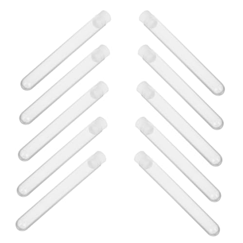 ERINGOGO 15stücke Transparente Kunststoff-reagenzgläser Mit Runder Basis Und Stopfen Leere Reise-wimpernbürsten-tuben Make-up-pinselhalter Für Augenbrauen Und Mascara-pinsel von ERINGOGO