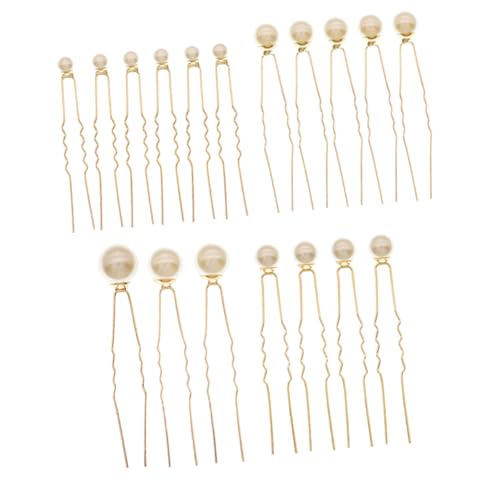 ERINGOGO 18 Stück Teiliges Haarnadel Perlen Brautschmuck U förmige Haarnadeln für Hochzeit Brautjungfer Damen Haaraccessoires Eleganter Haarschmuck für Festliche Frisuren von ERINGOGO