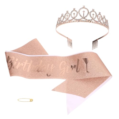 ERINGOGO 1satz Kronen Set Mit Schärpe Für Geburtstagsfeiern Dekorative Schulterband Krone Und Sash Set Für Mädchen Fotorequisiten Und Partyzubehör Für Unvergessliche von ERINGOGO