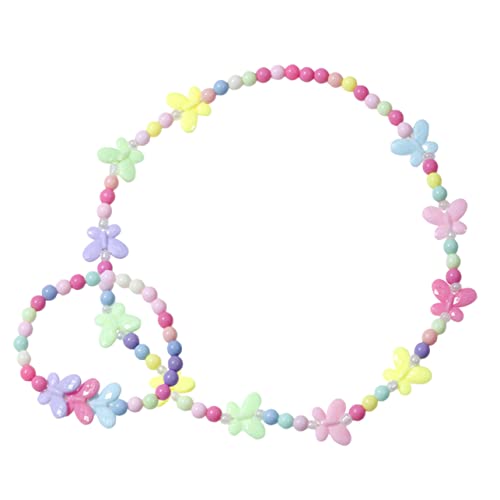 ERINGOGO Kinder Schmuckset für Mädchen Spiel Schmuck Halskette und Armband Satz aus Acryl 3-8 mit Bunten Anhängern für Kinderpartys und Alltag von ERINGOGO