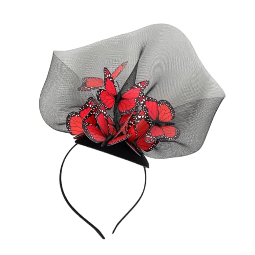 ERINGOGO 1stück Mädchen Haarband Aus Schwarzem Und Rotem Mit Schleifenmotiv Modisches Accessoire Für Besondere Anlässe Geeignet Für Strandpartys Und Abschlussfeiern von ERINGOGO