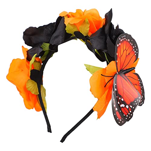 ERINGOGO 1stück Halloween Blumen Haarreif Mit Künstlichen Rosen Für Frauen Eleganter Kopfschmuck Für Festivals Partys Und Besondere Anlässe Passend Zu Kostümen Und Kleidern von ERINGOGO