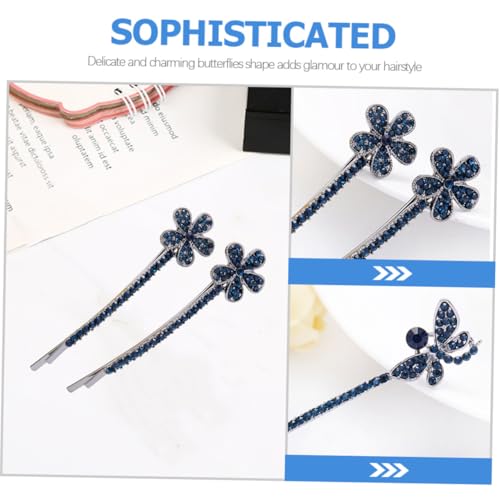 ERINGOGO 2 Paare Strass Haarklammern Damen Haarspangen Glänzend Funkelnd für Party Braut Haarschmuck Elegant und Langlebig Zubehör für Frauen und Mädchen von ERINGOGO