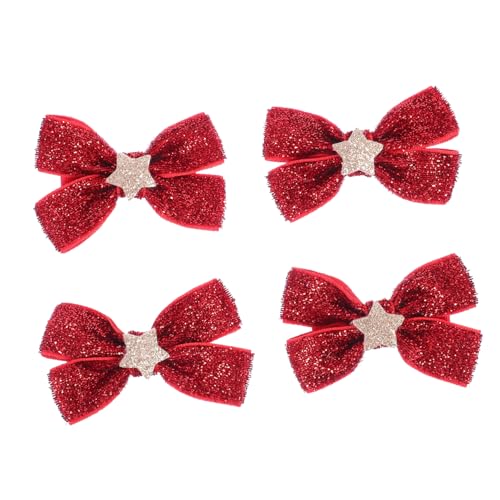 ERINGOGO 2 Paare Weihnachts Haargummis mit Schleifen für Mädchen Weiche Haarschleifen Festliche Haarschmuck Elastische Haarbänder für Strapazierfähig und Formbeständig von ERINGOGO