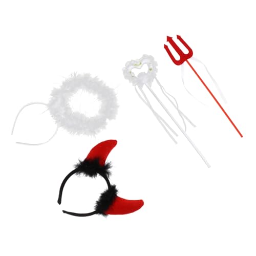 ERINGOGO 2 Sätze Erwachsene Teufel Haarreif Set mit Federflügeln Cosplay Kostüm Zubehör für Festliche Partys Rollenspiele und Bühnenauftritte von ERINGOGO