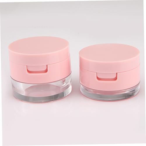 ERINGOGO 2 Sätze Kompakte Wiederverwendbare Loose Powder Box mit Spiegel Tragbares Leichtes Makeup Puder Case für Damen Langlebig Integrierter Puderquaste für Reisen und Alltag von ERINGOGO