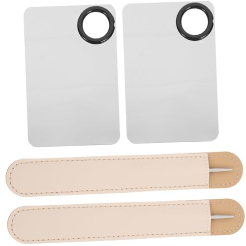 ERINGOGO 2 Sätze Make Up Mischpalette mit Spatel und Lederetui Teiliges Kosmetikspatel für Nageldesign Foundation Lippenstift und Lidschatten Langlebig und Wiederverwendbar von ERINGOGO