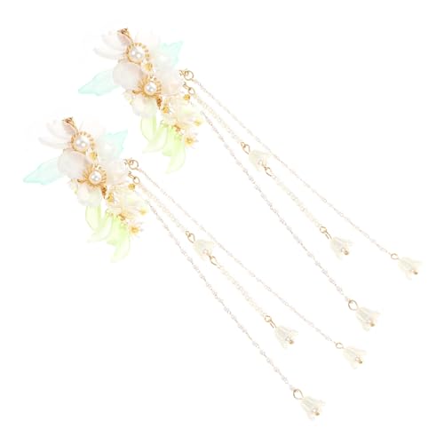 ERINGOGO 2 Stck Chinesischer Stil Haarclip Glockenblumen Haarklammern mit Quasten Dekorative Haarspangen für Frauen und Mädchen Geeignet für Hanfu Kleidung Haartypen von ERINGOGO