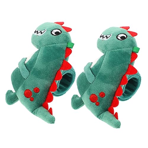 ERINGOGO 2 Stck Plüsch Dinosaurier Schnapparmband Slap Armbänder Kuscheliges Stofftier Armband Verstellbar für Mädchen Jungen von ERINGOGO