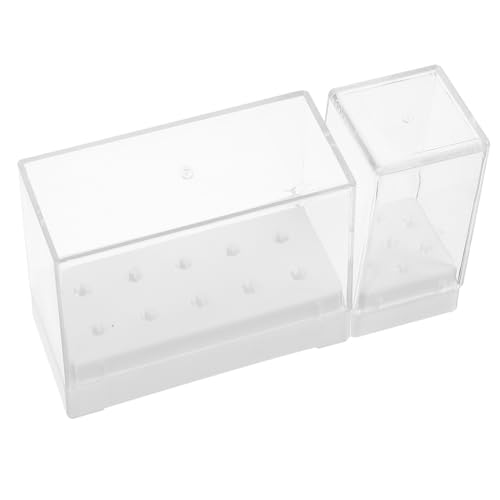 ERINGOGO 2 Stck. Nail Drill Bit Aufbewahrungsbox Kunststoff Nagelfräser Bits Organizer mit Design Stabiler Nagelbohrer Halter für Maniküre und Nagelstudio Praktisch und Langlebig von ERINGOGO