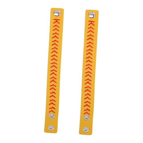ERINGOGO 2 Stk. Softball Armbänder aus PU Geflochtene Sport Wristbands Verstellbare Softball Party Favors für Damen und Herren Leichtes Bequemes Teamzubehör von ERINGOGO