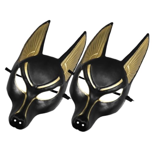 ERINGOGO 2 Stück Anubis-maske Party Halloween Masken Kostüm Maske Cosplay-maske Schwarz Plastik von ERINGOGO