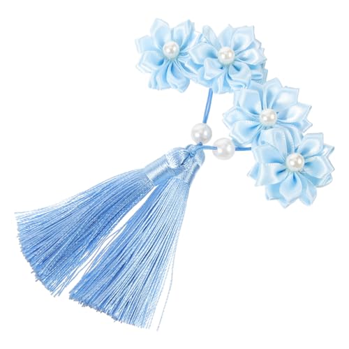 ERINGOGO 2 Stück Blauer Blumen Haarklammern mit Quasten Leichte Rutschfeste Haarschmuck Clips für Frauen und Mädchen Japanischer Vintage Stil Geeignet für Dünnes und Dickes Haar Eleganter von ERINGOGO