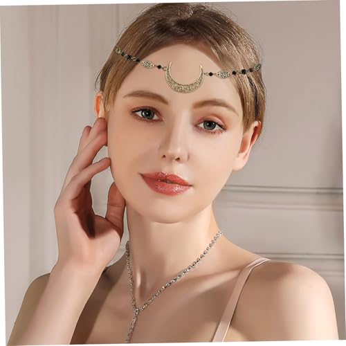 ERINGOGO 2 Stück Boho Stirnkette mit Hohlmond Anhänger und Teiliges aus Legierung und Passend für Damen und Mädchen Modischer Haarschmuck für Frauen von ERINGOGO