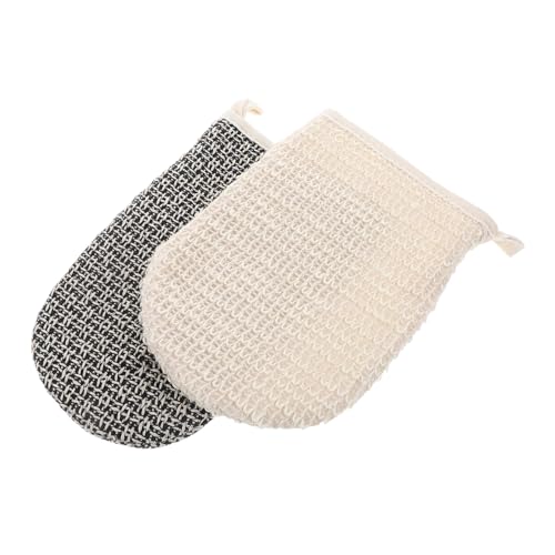 ERINGOGO 2 Stück Doppelseitige Sisal Peelinghandschuhe Effektive Körperreinigung und Massage Natürliche Badehandschuhe zur Hauterneuerung und Tiefenreinigung für Männer und Frauen von ERINGOGO