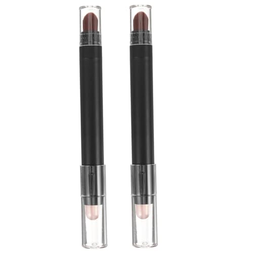 ERINGOGO 2 Stück Doppelseitiger Lidschattenstift mit Make up Pinsel Wasserfest Farbintensiv Handlich für Party Alltag und Beauty salon Vielseitig Anwendbar für Natürliche von ERINGOGO