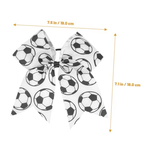 ERINGOGO 2 Stück Elastische Haargummis mit Fußball bowknot Pferdeschwanzhalter für Mädchen Festhaltend Dickem Haar Süßer Haarschmuck für Sport und Alltag Klassisch und Langlebig von ERINGOGO