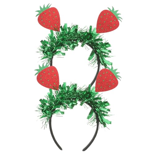 ERINGOGO 2 Stück Erdbeer Haarreifen Party Stirnband Frühling Federndes Design Niedlicher Haarschmuck für Festival Karneval Kostüm von ERINGOGO