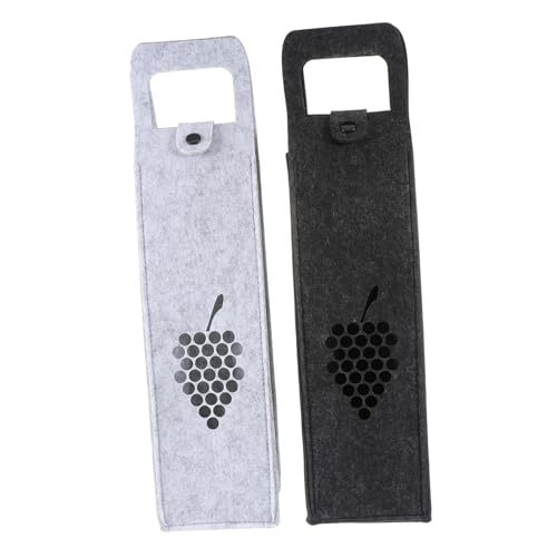 ERINGOGO 2 Stück Filz Weintragetasche in und Dunkelgrau Robuste Atmungsaktive Flaschentaschen mit Verstärktem Tragegriff Wiederverwendbar für Weihnachten Geburtstage Partys und von ERINGOGO