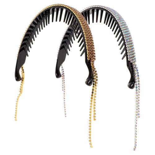 ERINGOGO 2 Stück Glitzernde Haarklammern mit Strass und Quaste Teiliges Modische Haarspangen für Frauen Fester Sitz für Dickes und Mittleres Haar für Dutt und Pferdeschwanz Vielseitiger von ERINGOGO