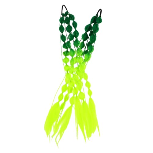 ERINGOGO 2 Stück Gradient Haarschmuck Bubble Extensions Teilig Bunte Festival Afro Puff Haarteile für Mädchen Lange Geflochtene Ponytail Perücke Auffällige Farbverlauf Haarverlängerung von ERINGOGO