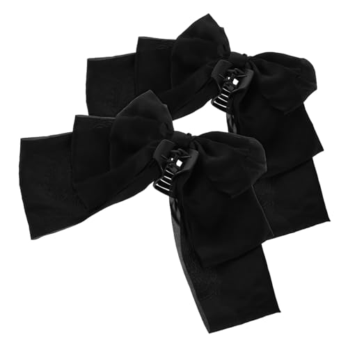 ERINGOGO 2 Stück Große Haarschleife aus Weichem Satin Französische Haarklammer mit Sicherem Griff für Damen Mädchen Rutschfeste Schleifen Haarspange für Ponytail und Frisuren Komfortabel von ERINGOGO