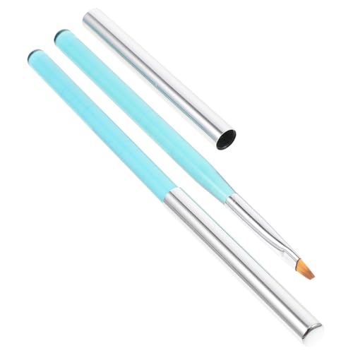 ERINGOGO 2 Stück Nagelreinigungsset Teilig mit Schutzkappe Nail Art Pinselset Transparent Weiche Borsten Langlebig und Leicht für Präzises Nagelcleaning und Polish Entfernung von ERINGOGO