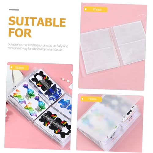 ERINGOGO 2 Stück Nail Sticker Aufbewahrungsalbum mit Slots Nagelsticker Organizer Kompakt und Tragbar Transparenter Nagelkunst Aufkleber Displayhalter Geeignet für Nail Art Decals und von ERINGOGO