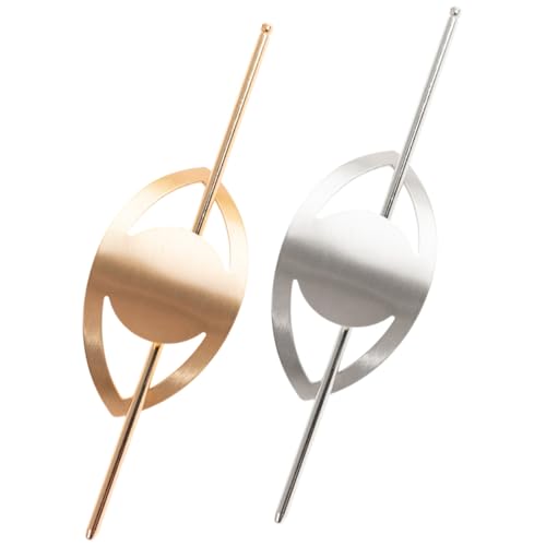 ERINGOGO 2 Stück Perlen Haarnadeln Metall Haarschmuck Damen Dutt Halter Stilvolle Leichte Haarstäbe für Lange Lockige und Glatte Haare Robust und Sicher für Stilvolle Alltagsfrisuren von ERINGOGO