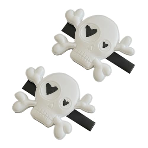 ERINGOGO 2 Stück Punk Style Schädel Haarklammern Halloween Haarschmuck Skelett Haarspangen Leicht Tragbar Party Accessoires für Damen von ERINGOGO