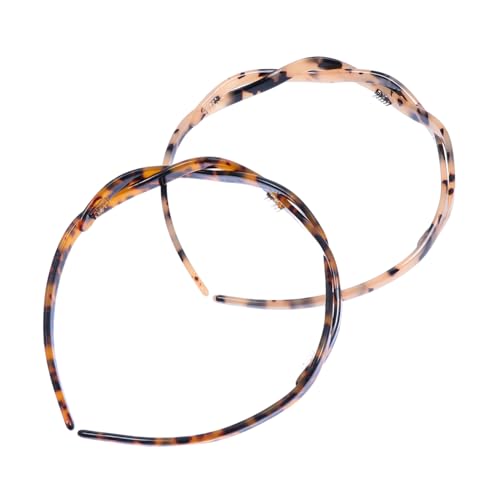 ERINGOGO 2 Stück Rutschfeste Damen Haarreifen aus Hochwertigem Acetat Modischer Kopfschmuck in Trendiger Schildpattfarbe Vielseitiger Haarschmuck für Alltag Party und Zufällige Farbe von ERINGOGO