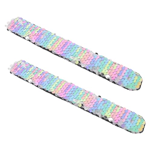 ERINGOGO 2 Stück Schnapparmbänder mit Pailletten Langlebige Stoff snap Armbänder für Halloween Gastgeschenke Geburtstags Alltags accessoires Einfach zu Tragen Buntes Design von ERINGOGO