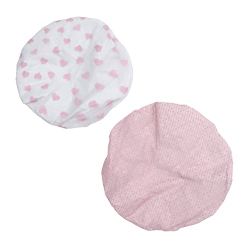 ERINGOGO 2 Stück Selbstwärmende Duschhauben für Frauen Doppellagige Wasserdichte Haarhauben mit Elastischem Schützend bei Haarkur und Haarbehandlung Geeignet für Lange Haare von ERINGOGO