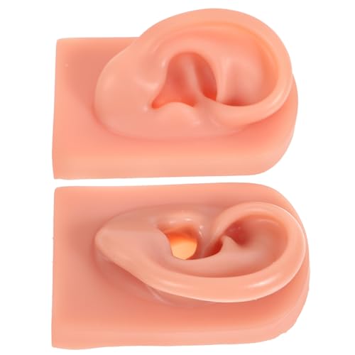 ERINGOGO 2 Stück Silikon Ohrmodell Realistische Piercing Übungsohren Flexible Leichte Künstliche Ohren für Trainingszwecke Rechte und Simulation in Tiefem von ERINGOGO