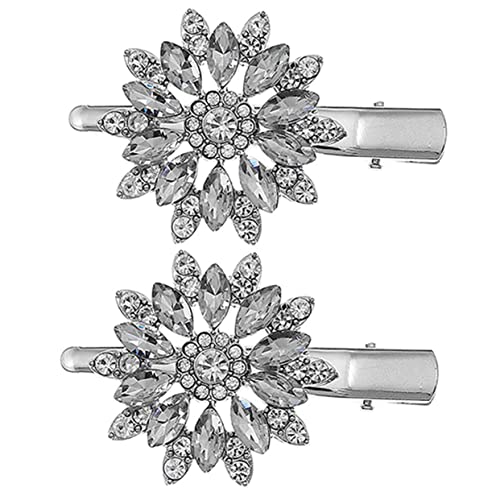 ERINGOGO 2 Stück Strass Haarklammer mit Blumenmotiv Funkelnde Haarspangen für Damen und Mädchen für Hochzeiten Partys und Festliche Anlässe von ERINGOGO