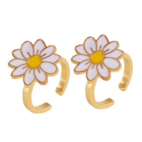 ERINGOGO 2 Stück Stressabbau Ring aus Zinklegierung Drehbare Fidget Ringe für Erwachsene Verstellbar Langlebig Komfortabel Angst und Stresslinderung Schmuck von ERINGOGO