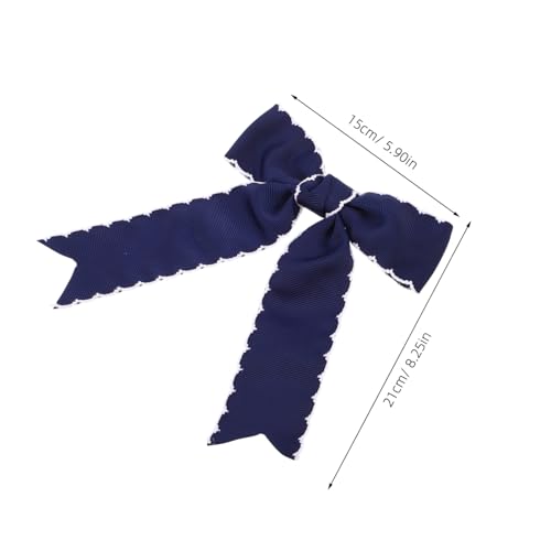 ERINGOGO 2 Stück Teiliges Blaue Haarschleifen mit Feiner Rippkante Lange Schleifen-haarspangen für Mädchen Modische Haarclips für Schule Party und Alltag Vielseitige Haaraccessoires von ERINGOGO