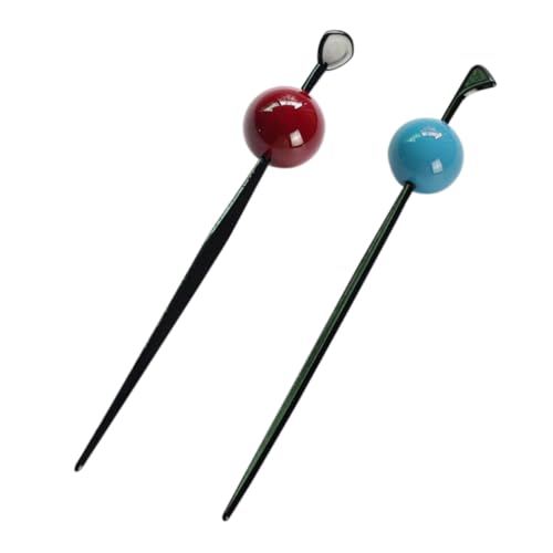 ERINGOGO 2 Stück Teiliges Bunte Kugel haarnadeln Haarschieber Haarklammern für Dutt und Halb dutt Fester Halt Vielseitig Einsetzbar für Damen und Mädchen von ERINGOGO