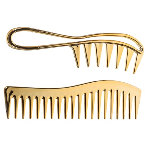 ERINGOGO 2 Stück Teiliges Haarkamm Breite Zähne Entwirrt und Stylt Nasses Lockiges Haar Plastischer Friseur werkzeugkamm für Männer für Stylische Ölfrisuren und Professionelles Haarstyling von ERINGOGO